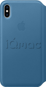 Кожаный чехол Folio для iPhone XS Max, цвет «лазурная волна», оригинальный Apple