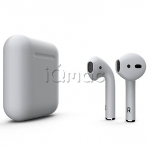 Купить AirPods - беспроводные наушники с Qi - зарядным кейсом Apple (Серый, матовый)