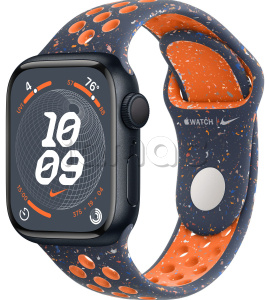 Купить Apple Watch Series 9 // 45мм GPS // Корпус из алюминия цвета "темная ночь", спортивный ремешок Nike цвета "синее пламя"