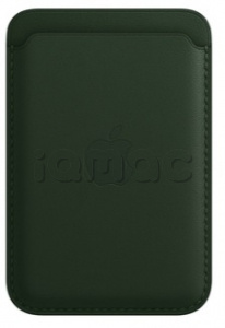 Кожаный чехол-бумажник MagSafe для iPhone 14, цвет Sequoia Green/Зеленая секвойя