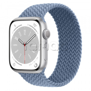 Купить Apple Watch Series 8 // 45мм GPS // Корпус из алюминия серебристого цвета, плетёный монобраслет сланцево-синего цвета