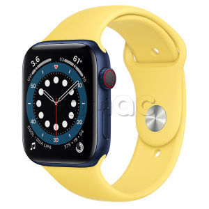 Купить Apple Watch Series 6 // 44мм GPS + Cellular // Корпус из алюминия синего цвета, спортивный ремешок имбирного цвета