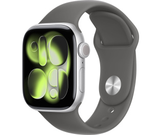 Apple Watch Series 11 // 42мм GPS // Корпус из алюминия серебристого цвета, спортивный ремешок цвета "серый камень"