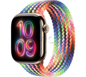 Купить Apple Watch Series 11 // 42мм GPS+Cellular // Корпус из титана золотого цвета, плетеный монобраслет цвета Pride Edition