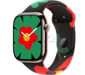 Купить Apple Watch Series 11 // 42мм GPS+Cellular // Корпус из титана золотого цвета, спортивный ремешок цвета Unity Bloom