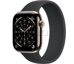 Купить Apple Watch Series 11 // 42мм GPS+Cellular // Корпус из титана золотого цвета, монобраслет черного цвета