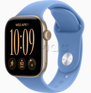 Купить Apple Watch Series 12 // 46мм GPS // Корпус из алюминия золотого цвета, спортивный ремешок голубого цвета