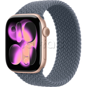 Купить Apple Watch Series 11 // 46мм GPS // Корпус из алюминия цвета "розовое золото", плетеный монобраслет цвета "якорный синий"