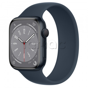 Купить Apple Watch Series 8 // 45мм GPS // Корпус из алюминия цвета "темная ночь", монобраслет цвета "синий шторм"