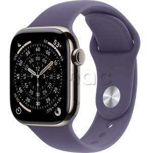 Купить Apple Watch Series 11 // 46мм GPS+Cellular // Корпус из титана натурального цвета, спортивный ремешок цвета "фиолетовый туман"