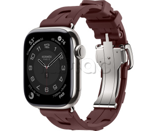 Купить Apple Watch Series 11 // 42мм GPS+Cellular // Корпус из титана серебристого цвета, ремешок Kilim Single Tour цвета Bordeaux