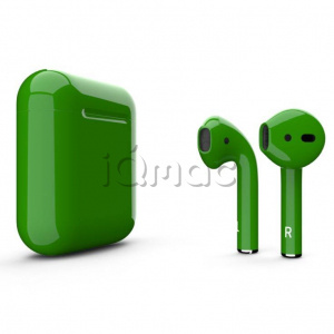 Купить AirPods - беспроводные наушники с Qi - зарядным кейсом Apple (Зеленый, глянец)