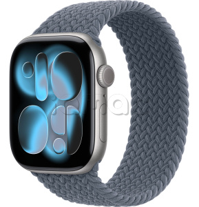 Купить Apple Watch Series 11 // 46мм GPS // Корпус из алюминия цвета "серый космос", плетеный монобраслет цвета "якорный синий"