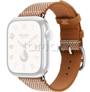 42мм Ремешок Hermès Toile H Single (Simple) Tour цвета Gold/Ecru для Apple Watch
