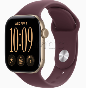 Купить Apple Watch Series 12 // 46мм GPS // Корпус из алюминия золотого цвета, спортивный ремешок бордового цвета