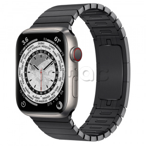 Купить Apple Watch Series 7 // 45мм GPS + Cellular // Корпус из титана, блочный браслет из нержавеющей стали цвета «чёрный космос»