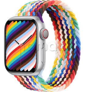 Купить Apple Watch Series 9 // 41мм GPS+Cellular // Корпус из алюминия серебристого  цвета, плетёный монобраслет цвета Pride Edition