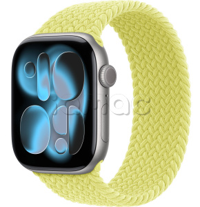 Купить Apple Watch Series 11 // 46мм GPS // Корпус из алюминия цвета "серый космос", плетеный монобраслет цвета "неоновый желтый"