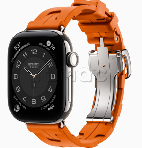 Купить Apple Watch Hermès Series 12 // 46мм GPS+Cellular // Корпус из титана серебристого цвета, ремешок Kilim Single Tour цвета Orange