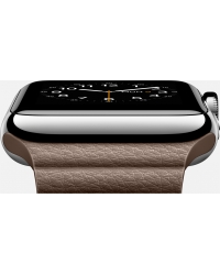 Apple Watch 42 мм, нержавеющая сталь, бежевый кожаный ремешок