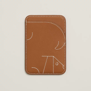 Чехол-бумажник Hermès "Perro" с MagSafe для iPhone, цвет Gold/ Золото