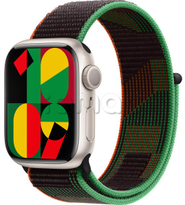 Купить Apple Watch Series 9 // 45мм GPS // Корпус из алюминия цвета "сияющая звезда", спортивный браслет цвета Black Unity