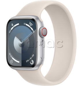 Купить Apple Watch Series 9 // 41мм GPS+Cellular // Корпус из алюминия серебристого цвета, монобраслет цвета "сияющая звезда"