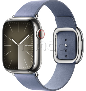 Купить Apple Watch Series 9 // 41мм GPS+Cellular // Корпус из нержавеющей стали серебристого цвета, ремешок цвета "лавандовый синий" с современной пряжкой (Modern Buckle), размер ремешка S