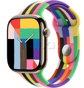 Купить Apple Watch Series 11 // 46мм GPS+Cellular // Корпус из титана золотого цвета, спортивный ремешок цвета Pride Edition