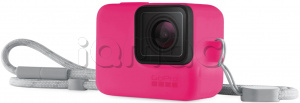 Купить Чехол + ремешок для камеры GoPro HERO5/6/7/2018 (Sleeve + Lanyard), Electric Pink