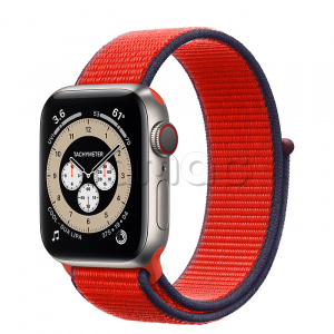Купить Apple Watch Series 6 // 40мм GPS + Cellular // Корпус из титана, спортивный браслет цвета (PRODUCT)RED