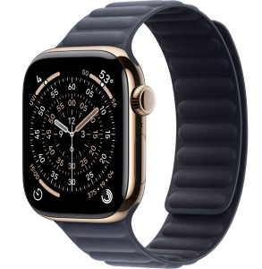 Apple Watch Series 11 // 46мм GPS+Cellular // Корпус из титана золотого цвета, браслет цвета "морской синий", с магнитной застежкой