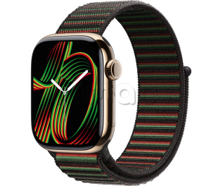 Купить Apple Watch Series 11 // 42мм GPS+Cellular // Корпус из титана золотого цвета, спортивный браслет цвета Unity Rhythm