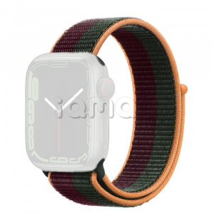 41мм Спортивный браслет цвета «Тёмная вишня/зелёный лес»  для Apple Watch