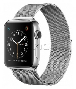 Купить Apple Watch Series 2 38мм Корпус из нержавеющей стали, миланский сетчатый браслет (MNP62)