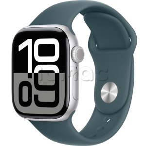 Купить Apple Watch Series 10 // 42мм GPS // Корпус из алюминия серебристого цвета, спортивный ремешок цвета "зеленое озеро"