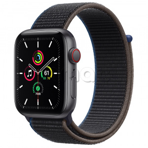 Купить Apple Watch SE // 44мм GPS + Cellular // Корпус из алюминия цвета «серый космос», cпортивный браслет угольного цвета (2020)