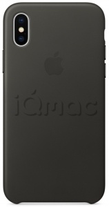 Кожаный чехол для iPhone X / Xs, угольно-серый цвет, оригинальный Apple