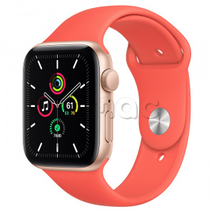 Купить Apple Watch SE // 44мм GPS // Корпус из алюминия золотого цвета, спортивный ремешок цвета «Розовый цитрус» (2020)
