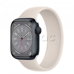 Купить Apple Watch Series 8 // 41мм GPS // Корпус из алюминия цвета "темная ночь", монобраслет цвета "сияющая звезда"