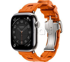 Купить Apple Watch Series 11 // 42мм GPS+Cellular // Корпус из титана серебристого цвета, ремешок Kilim Single Tour цвета Orange