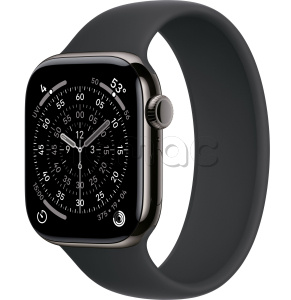 Купить Apple Watch Series 11 // 46мм GPS+Cellular // Корпус из титана сланцевого цвета, монобраслет черного цвета