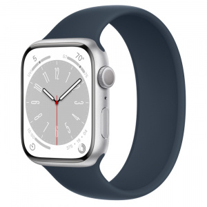 Apple Watch Series 8 // 45мм GPS // Корпус из алюминия серебристого цвета, монобраслет цвета "синий шторм"
