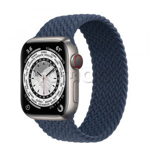 Купить Apple Watch Series 7 // 41мм GPS + Cellular // Корпус из титана, плетёный монобраслет цвета «синий омут»