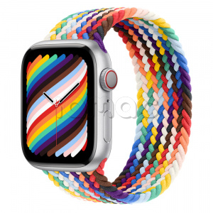 Купить Apple Watch Series 8 // 45мм GPS + Cellular // Корпус из алюминия серебристого цвета, плетёный монобраслет цвета Pride Edition
