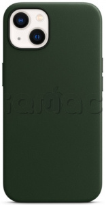 Кожаный чехол MagSafe для iPhone 13 mini, цвет «зелёная секвойя»