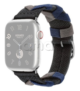 45мм Ремешок Hermès Bridon Single (Simple) Tour цвета Noir для Apple Watch