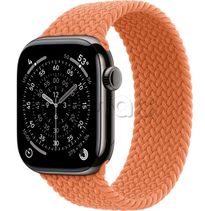 Купить Apple Watch Series 11 // 46мм GPS+Cellular // Корпус из титана сланцевого цвета, плетеный монобраслет цвета "куркума"