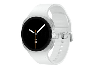 Купить  Samsung Galaxy Watch8 ( 44 мм) Wifi+LTE, серебристый корпус, гибридный ремешок белого цвета