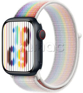 Купить Apple Watch Series 9 // 45мм GPS+Cellular // Корпус из алюминия цвета "темная ночь", спортивный браслет цвета Pride Edition